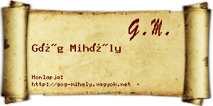 Góg Mihály névjegykártya